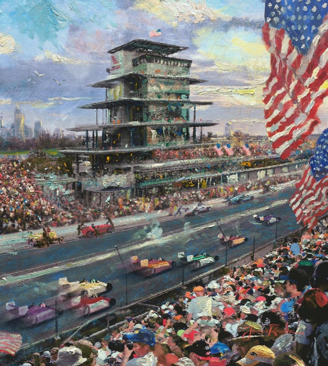 Circuit automobile d’Indianapolis 100th Thomas Kinkade Peintures à l'huile